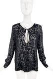 Alexandre Vauthier Black Lurex Leopard Blouse Top