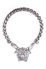 Versace Silver Metallic Palazzo Medusa Thick Rope Chain Necklace Choker Fall 2014 Campaign