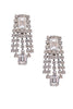 Weiss Vintage Silver Crystal Triangle Chandelier 2 Inch Earrings