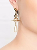 Vivienne Westwood Pearl Orb Gold Drop Earrings
