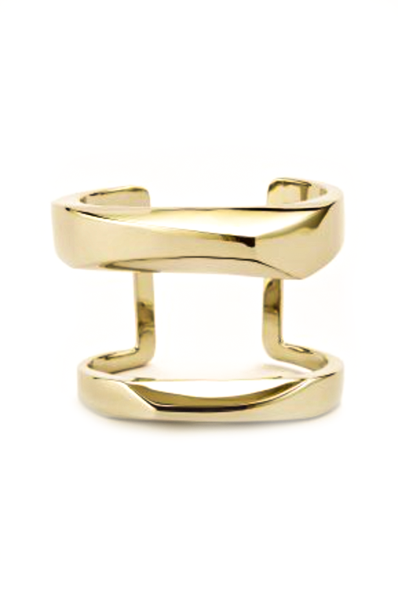 Xenia Bous Gold Double Stone 11 Cuff Bracelet