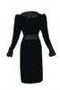 Saint Laurent Black Velvet "Catherine Deneuve" Dress with Silk Ruffle Neck - BOUTIQUE PURCHASE PRICE