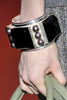 Marc Jacobs Black Onyx Pyramid Silver Oversized Bracelet Fall 2008