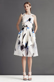 Christopher Kane White Fit and Flare Princess Dress with Paintbrush Print Resort2013