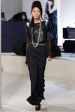 Chanel " Paris - London" Black Chainmail Top with Ruffle Shoulder Details PreFall2008 #