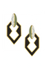 Eddie Borgo Black Enamel Gold Jade Howlite Stone Geometric Earrings