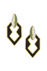 Eddie Borgo Black Enamel Gold Jade Howlite Stone Geometric Earrings