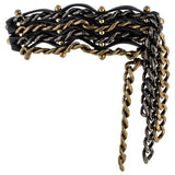 Lanvin Gunmetal Gold Bronze Biker Chain Choker Necklace Fall 2014