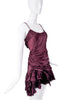 Roberto Cavalli Purple Maroon Ruffle Corset Mini Dress Gown Fall 2005