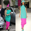 Roksanda Green and Fuchsia Pink Shift Dress Gown