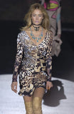 Roberto Cavalli Brown Black Tan Multicolor Abstract Print Corset Top FW2003