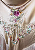 John Galliano Embroidered Floral Shawl with Fringe