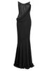 Mugler Black Draped Asymmetric Exposed Boning Corset Dress Gown