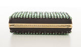 Lanvin Minaudière Clutch with Ombré Green Graduating Crystals