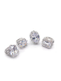 Vintage Collection of Oversized Silver Cocktail Rings with Faceted Crystals