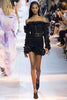 Roberto Cavalli Black Brown Sheer Lace Ruffle Corset Bustier Dress SS2016