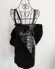 Fausto Puglisi Black Velvet Patent Leather Oversized Bow Studded Dress