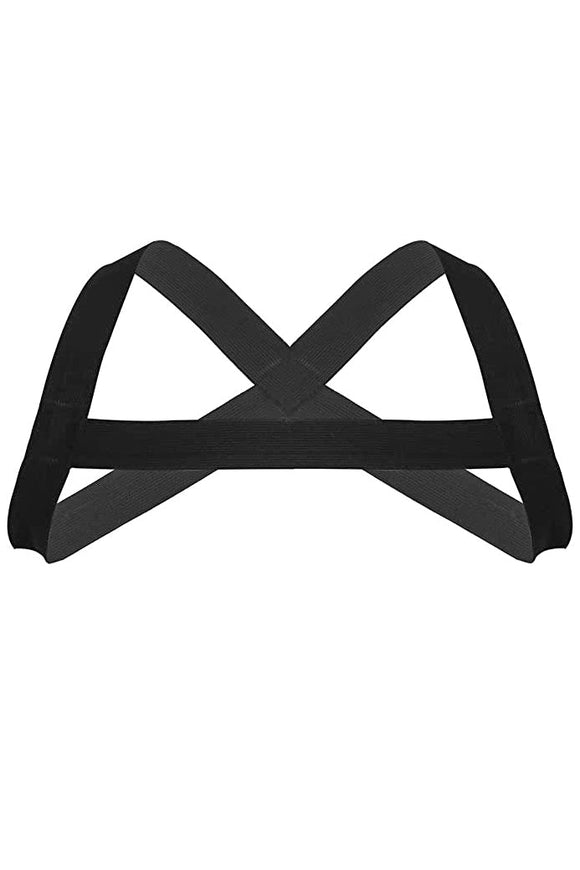 Vintage Black Elastic Horizontal Harness Top
