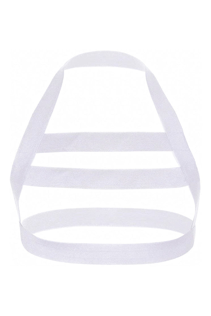 Vintage White Elastic Horizontal Harness Top