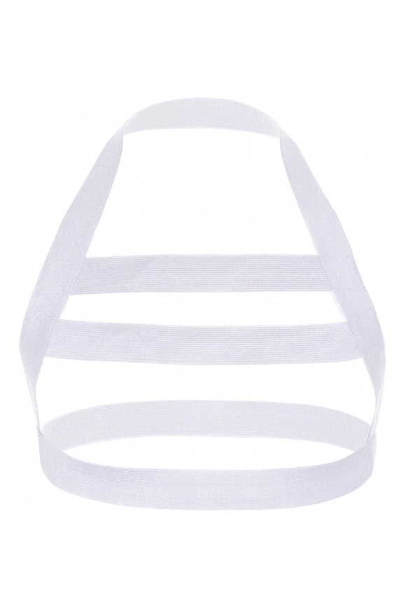 Vintage White Elastic Horizontal Harness Top