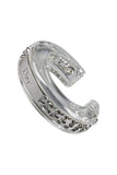 Christian Dior Clear Lucite Cuff Bracelet with Silver Chain Logo Detail FW2004