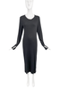 Vintage Black Oversized Long Sleeve 90's T-Shirt Maxi Dress