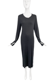 Vintage Black Oversized Long Sleeve 90's T-Shirt Maxi Dress