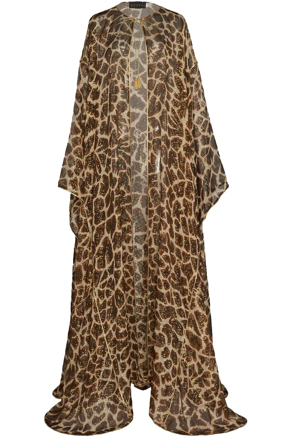 Dundas Brown Giraffe Print Cape Spring 2019