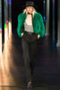 Vintage Emerald Green Marabou Feather "Jane Forth" Crop Jacket