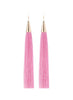 Eddie Borgo Pink and Marigold Yellow Long Fringe Earrings