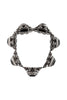 Alexander McQueen Silver Black Crystal Rose Embellished Decal Link Bracelet SS19