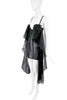 Adekuver Black Nylon Sheer Corset Cape Mini Dress