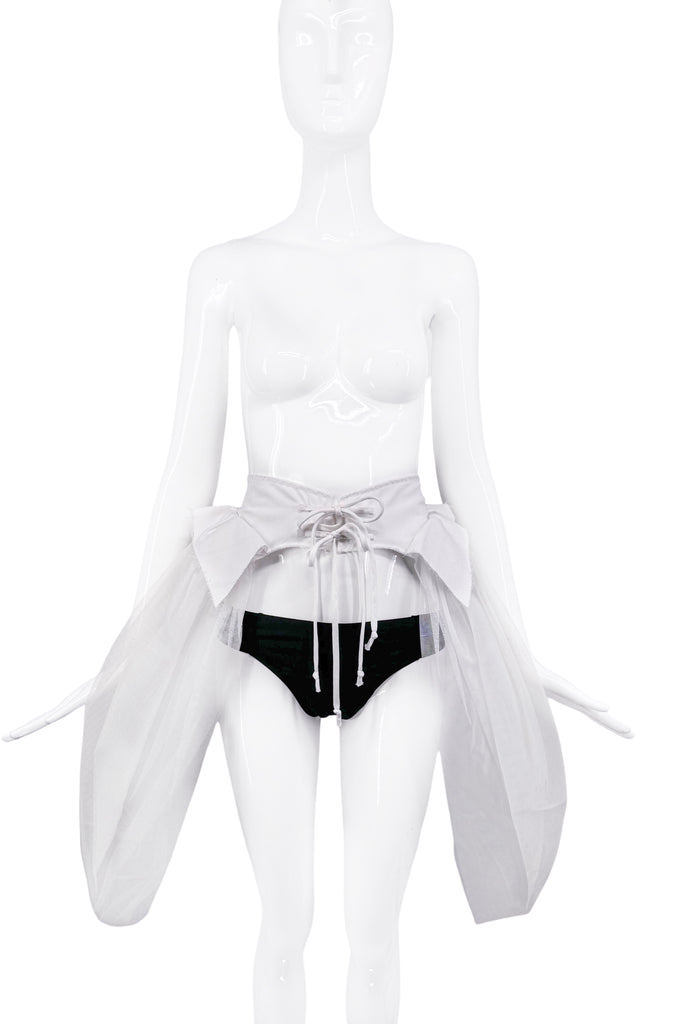 Aganovich White Tulle Peplum Skirt