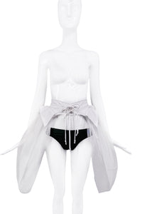 Aganovich White Tulle Peplum Skirt