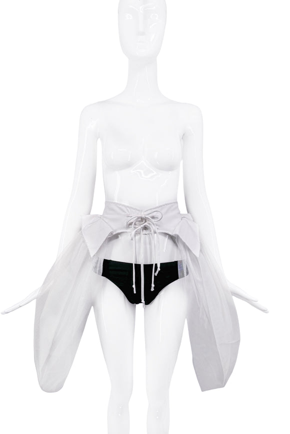 Aganovich White Tulle Peplum Skirt