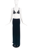 Ann Demeulemeester Black Velvet Waist Maxi Skirt & La Perla Chiffon Cut Out Bra