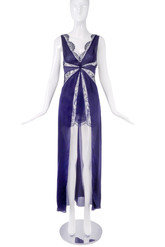 Agent Provocateur Navy Blue Satin and Lace 