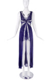 Agent Provocateur Navy Blue Satin and Lace "Justine" Negligee Slip Dress