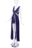 Agent Provocateur Navy Blue Satin and Lace "Justine" Negligee Slip Dress