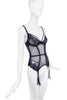 Agent Provocateur Black Sheer Leopard Print Garter Body Suit