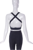 Alaïa Black Push Up Knit Bustier Top with Stitching on Bra Cup