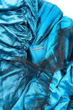 Alberta Ferretti Teal Blue Metallic Tiered Ruffle Gown Dress SS2017