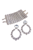 Alessandra Rich Silver Diamond Crystal Oversized Hoop Earrings