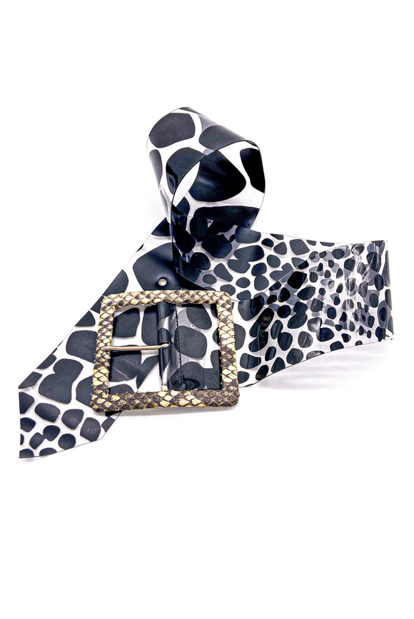Alessandro Dell'Acqua Wide PVC Animal Print Belt