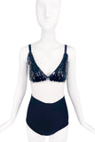 Alexander McQueen Mcq Black Sequin Bra Top