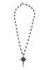 Alexander McQueen Black Bead Rosary Star Prayer Cross Necklace