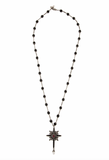 Alexander McQueen Black Bead Rosary Star Prayer Cross Necklace