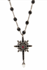 Alexander McQueen Black Bead Rosary Star Prayer Cross Necklace