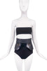 Alexander McQueen Black Leather Corset Waist Hip Bustle Metal Ring Belt