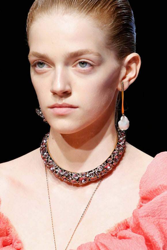 Alexander McQueen Gold Crystal Choker Necklace Runway Fall 2018